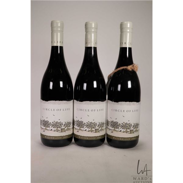3 bottles of Waterkloof / Circle of Life / 750ml / 14.5% ABV Note: Alcohol cannot be insured by any 