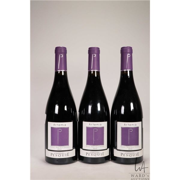 3 bottles of Chateau Pesquie / Artemia / 750ml / 14% ABV Note: Alcohol cannot be insured by any cour