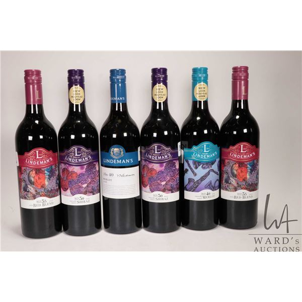 6 bottles of Lineman's wine including 2 bottles of Bin 55 / Red Blend / 750ml / 13.5% ABV, 2 bottles