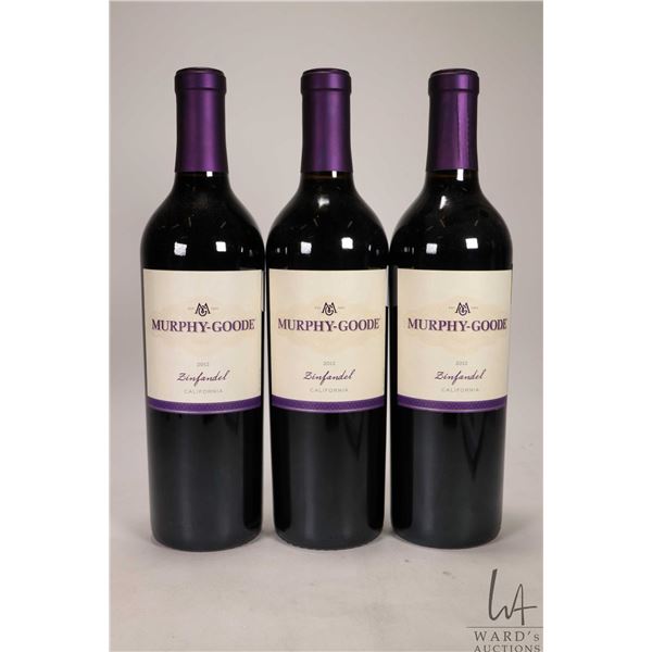 3 bottles of Murphy-Goode / Zinfandel / 750ml / 14.5% ABV 750ml / 14.5% ABV Note: Alcohol cannot be 