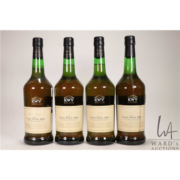 4 bottles of KWV / Cape Pale Dry / 750ml / 17.5% ABV Note: Alcohol cannot be insured by any courier 