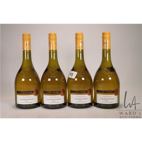 4 bottles of J.P. Chenet / Reserve / Chardonnay / 750ml / 12.5% ABV Note: Alcohol cannot be insured 