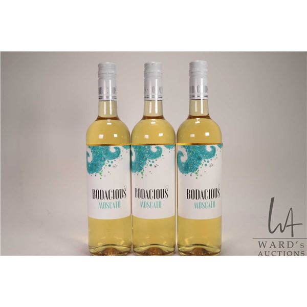 3 bottles of Bodacious / Moscato / 750ml / 11.2% ABV Note: Alcohol cannot be insured by any courier 