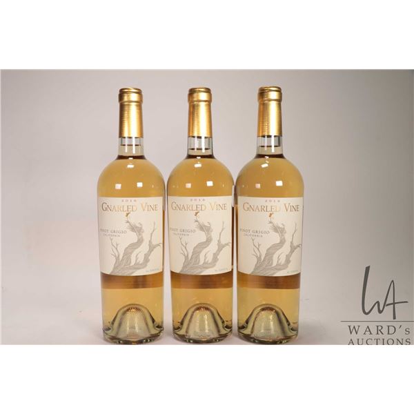 3 bottles of Gnarled Vine / Pinot Grigio / 750ml 12.5% ABV Note: Alcohol cannot be insured by any co