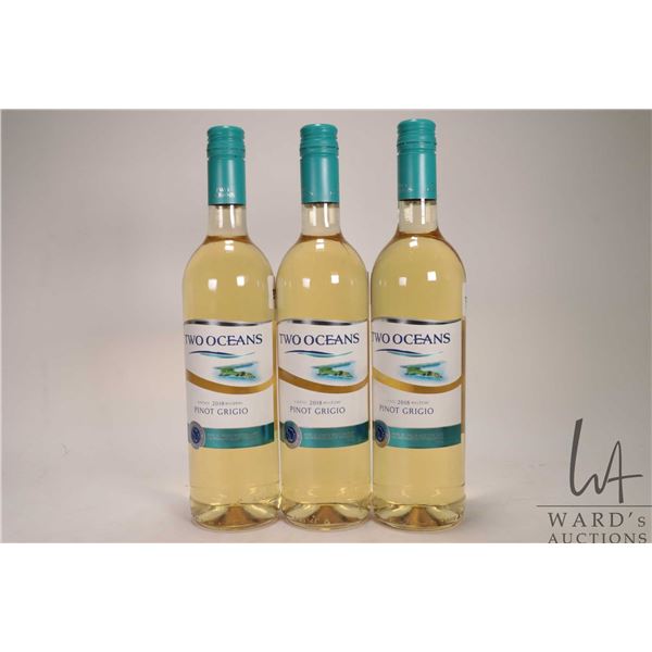 3 bottles of Two Oceans / Pinot Grigio / 750ml / 12.5% ABV Note: Alcohol cannot be insured by any co