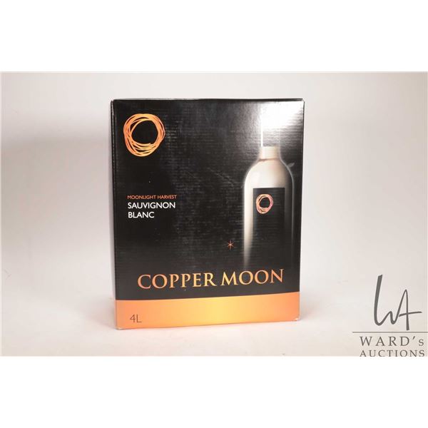 Copper Moon / Moonlight Harvest / Sauvignon Blanc / 4L / 12.5% ABV Note: Alcohol cannot be insured b