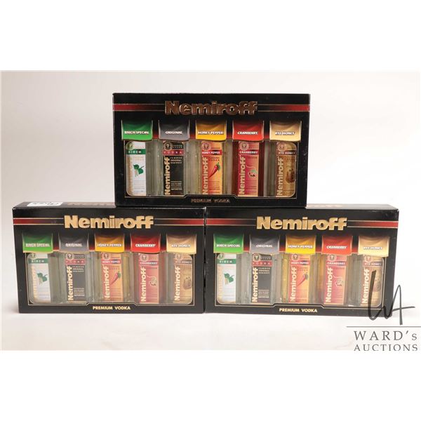 3 Nemiroff / Premium Vodka / Flavour Collection, each containing 5 50ml bottles, 21-40% ABV Note: Al