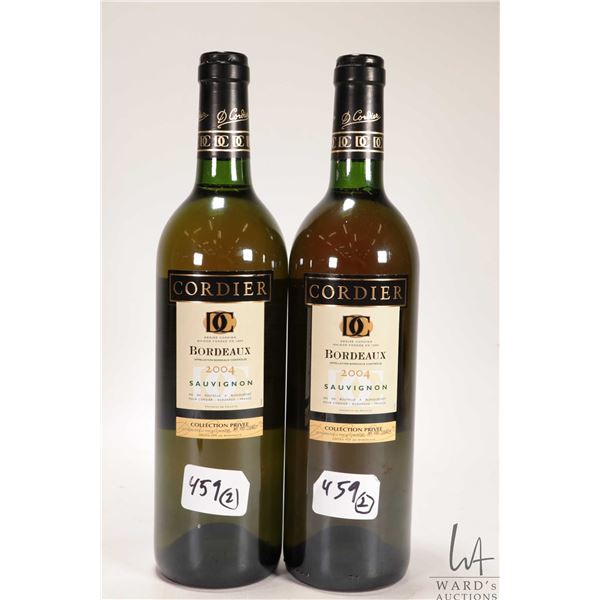 2 serialized bottles of Cordier / Bordeaux / Sauvignon / 750ml / 11.5% ABV Note: Alcohol cannot be i