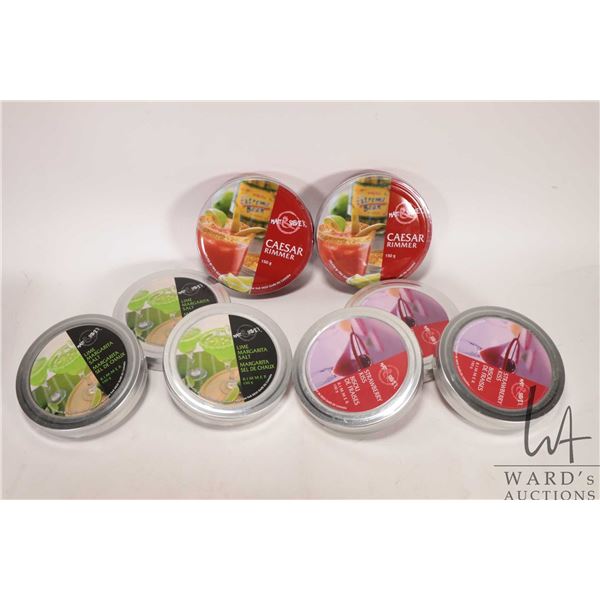 8 Caesar Rimmers including 3 Lime Margarita, 3 Strawberry Kiss, and 2 Caesar. Note: Alcohol cannot b