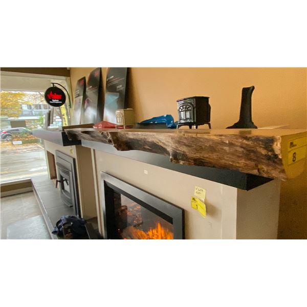 59-INCH WIDE LIVE EDGE WOOD HEARTH OVERLAY.