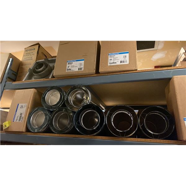 GROUP LOT OF DURAVENT 5-8 VENTING COMPONENTS. OVER 50 PIECES