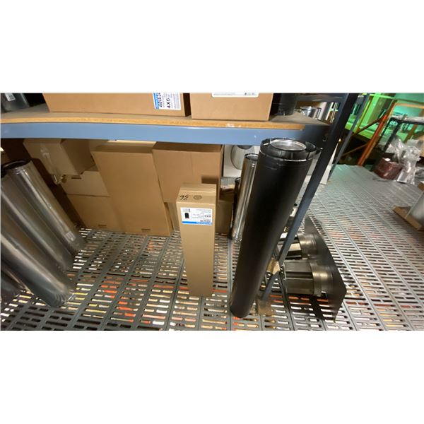 GROUP LOT OF BLACK DURAVENT 4-6 VENTING. APPROX. 10 PIECES