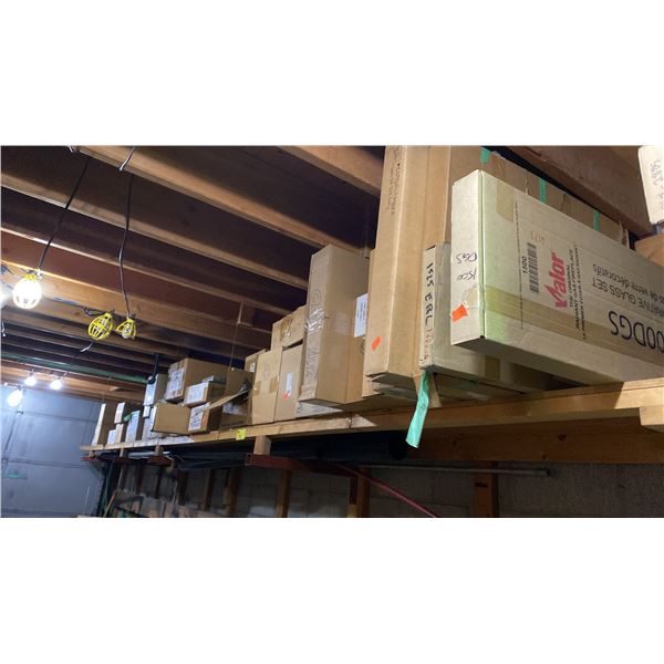 SHELF LOT OF INSTALLATION COMPONENTS AS PER PHOTOS. APPROX. 40 BOXES