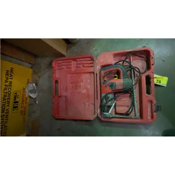 MILWAUKEE HAMMER DRILL MODEL 5359-21. INCLUDES 4 BITS AND CASE