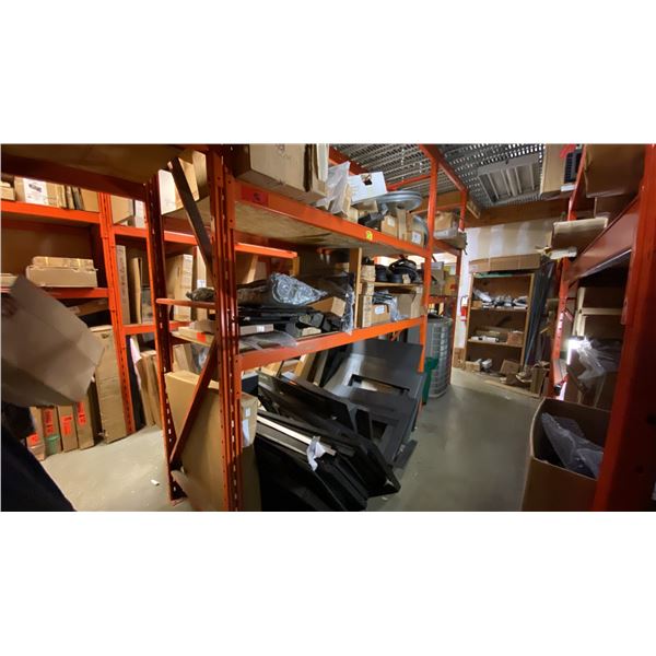 GROUP LOT OF FIREPLACE PARTS, TRIM KITS, VENT FITTINGS, ETC.