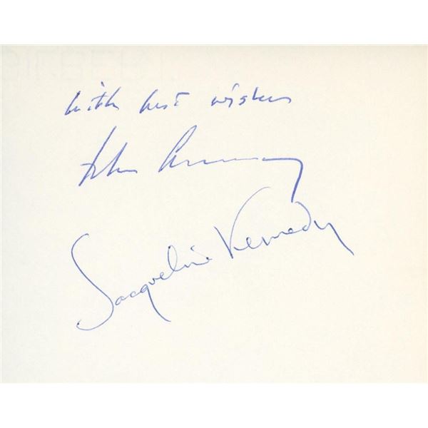 John Fitzgerald and Jacqueline Kennedy signature cut. GFA Authenticated