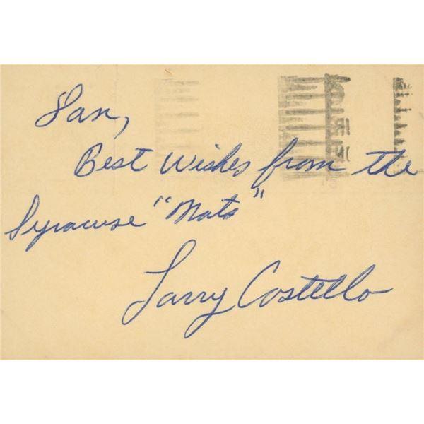 Larry Costello original signature cut