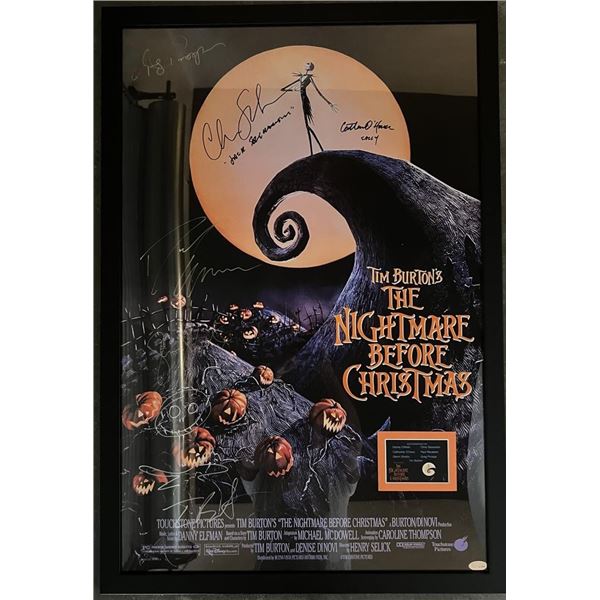 Nightmare Before Christmas cast signed movie poster