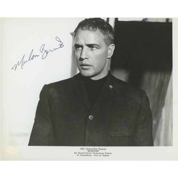 Marlon Brando Morituri signed movie photo . GFA Authenticated