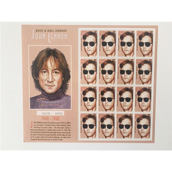 John Lennon - Rock & Roll Legends Stamp Set - Antigua & Barbuda
