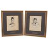 Image 1 : A Pair of Brown Derby Laurel & Hardy Caricature Drawings.