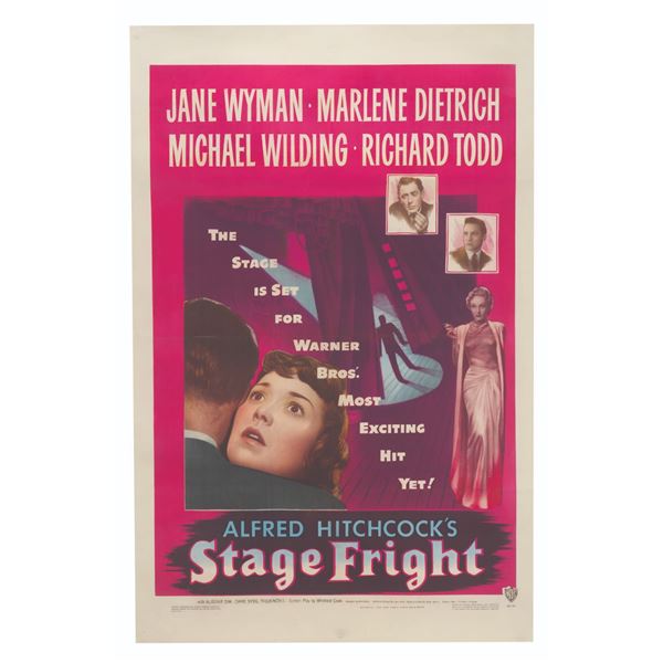 A "Stage Fright" Linen-Backed One-Sheet.