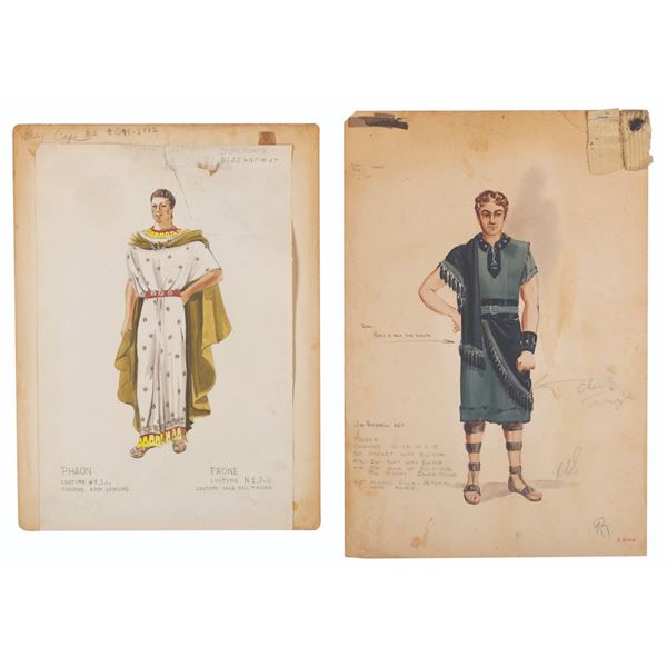 A Pair of "The Prodigal" Original Costume Designs.