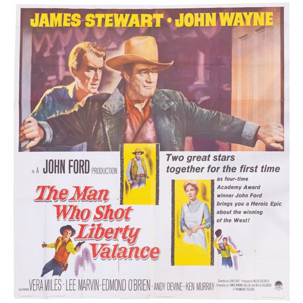 A Rare "The Man Who Shot Liberty Valance" Six-Sheet.