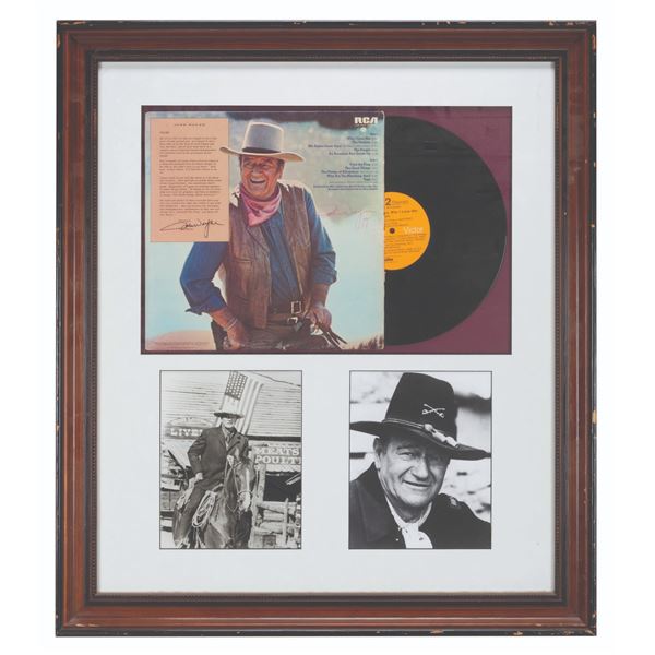 A John Wayne Signed "America, Why I Love Her" Record.