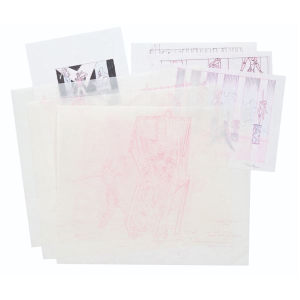 A Set of Rolling Stones Bridges to Babylon Tour Concept Drawings.