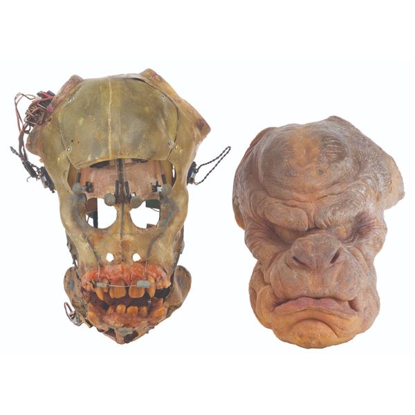 A Pair of "Skwids" Braggell the Mattress Troll Animatronic and Model Heads.