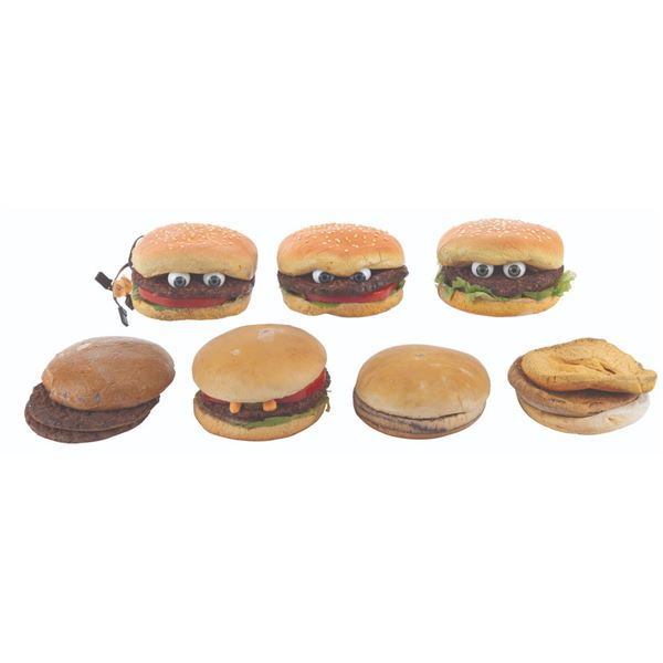 A Collection of "Good Burger" Burger Puppets and Props.