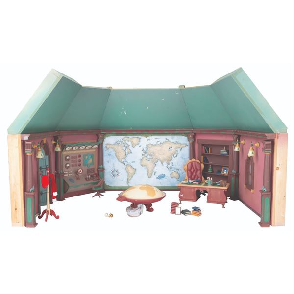 An "Alien Xmas" Santa's Office Set and Props.