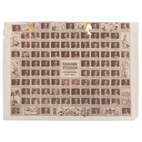 An Early Fleischer Studios Personnel List with Photos.