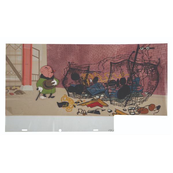 A "Mr. Magoo" Production Cel and Background.