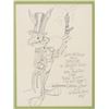 Image 1 : A Chuck Jones Signed Wedding Gift Bugs Bunny Drawing.