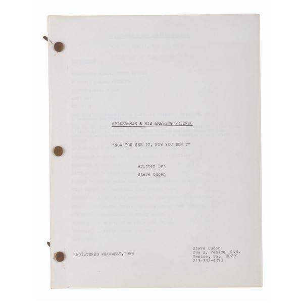 A "Spider-Man and His Amazing Friends" Unproduced Script.