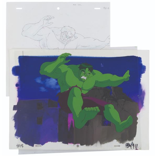 An "Incredible Hulk" Original Production Cel & Background.