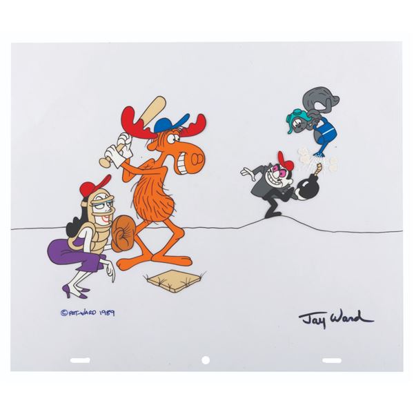 A Jay Ward Signed #12 Rocky and Bullwinkle Scene Cel.