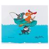 Image 1 : A Jay Ward Signed #29 Rocky, Bullwinkle, & Boris Scene Cel.