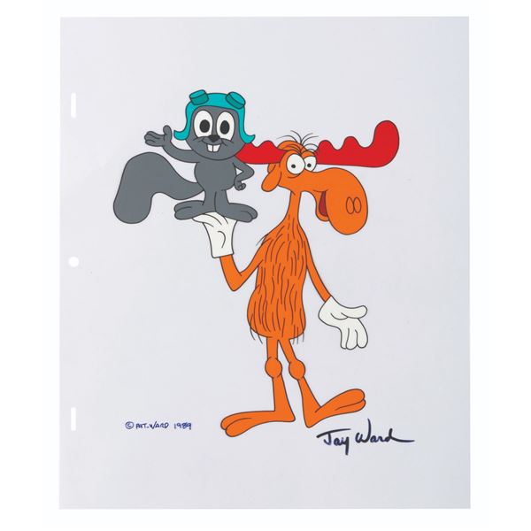 A Jay Ward Signed #32 Rocky and Bullwinkle Scene Cel.