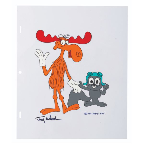 A Jay Ward Signed #33 Rocky and Bullwinkle Scene Cel.