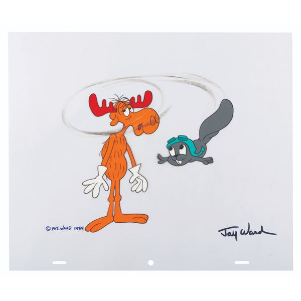 A Jay Ward Signed #35 Rocky and Bullwinkle Scene Cel.