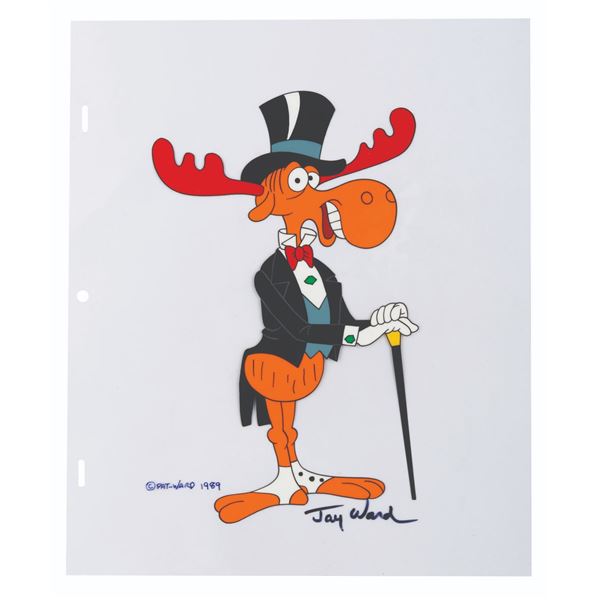 A Jay Ward Signed #42 Bullwinkle Scene Cel.
