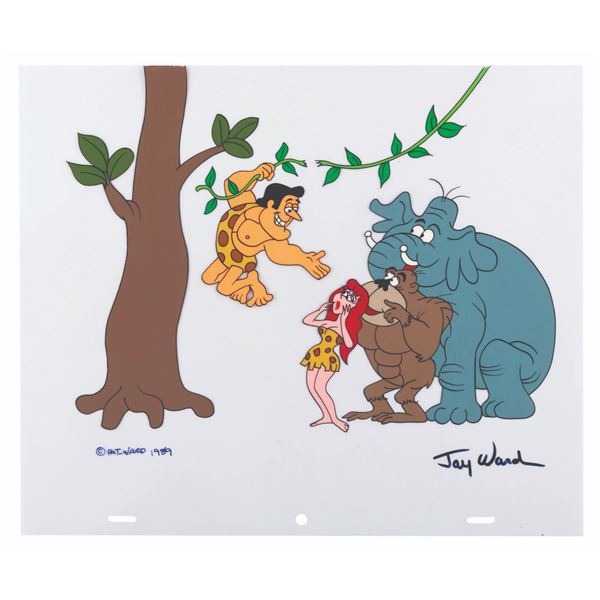 A Jay Ward Signed #44 George of the Jungle Scene Cel.