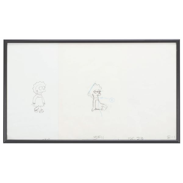 A Pair of "The Simpsons" Original Production Drawings.