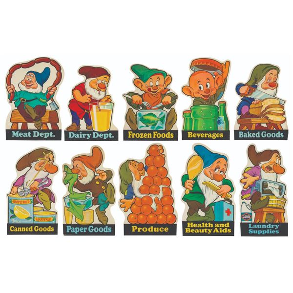 A Set of Seven Dwarfs Store Displays by Clorox.