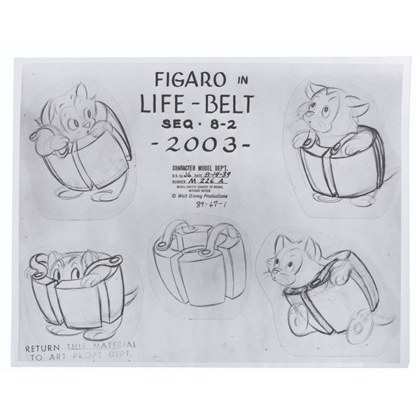 A "Pinocchio" Figaro Model Sheet.