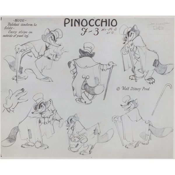 A "Pinocchio" Honest John Model Sheet.