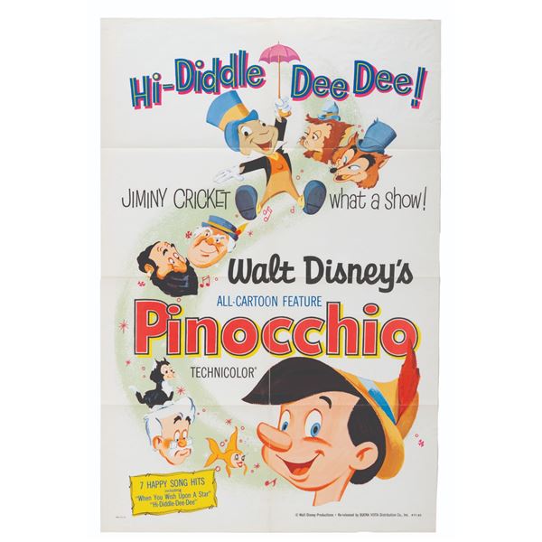A 1971 Re-Release"Pinocchio" One-Sheet.